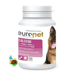 قرص کلسیم سگ یوروپت Europet dog calcium بسته 150 عددی