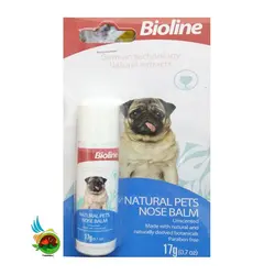 بالم نرم کننده بینی سگ و گربه بایولاین Bioline natural pets nose balm وزن 17 گرم