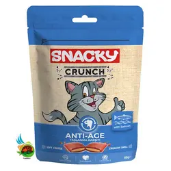 تشویقی گربه کرانچی اسنکی طعم ماهی سالمون Snacky anti-age with salmon وزن ۶۰ گرم
