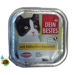 ووم گربه دین بستس طعم مرغ Dein bestes mit huhnchen klassisch وزن ۱۰۰ گرم