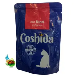 پوچ گربه بالغ کوشیدا طعم گوشت در سس Coshida mit rind in sauce وزن ۸۵ گرم