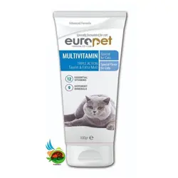 خمیر مولتی ویتامین گربه یوروپت Europet multivitamin وزن ۱۰۰ گرم