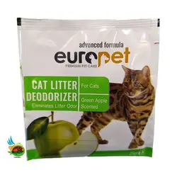 خوشبو کننده خاک گربه یوروپت رایحه سیب سبز Europet cat litter green apple وزن 25 گرم