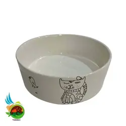 ست سه تایی ظرف آب و غذا سرامیکی مخصوص گربه