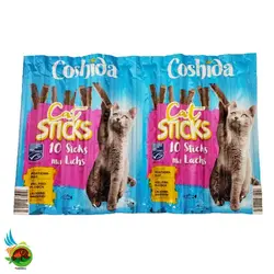 تشویقی مدادی گربه کوشیدا با طعم ماهی Coshida cat sticks mit lachs وزن 50 گرم ( 10 عددی )