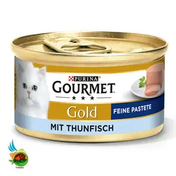 کنسرو گربه گورمت گلد پته با طعم ماهی Gourmet gold mit thunfisch feine pastete وزن 85 گرم