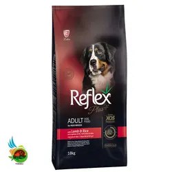 غذای خشک سگ بالغ رفلکس پلاس با طعم گوشت بره و برنج Reflex plus adult dog food for maxi breeds with lamb & rice وزن 18 کیلوگرم