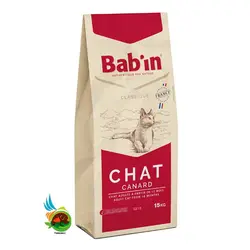 غذای خشک پریمیوم کلاسیک بابین برای گربه بالغ با اردک Babin classique chat canard وزن 15 کیلوگرم