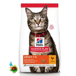 غذای خشک گربه بالغ هیلز با طعم مرغ Hill's science plan adult 1-6 with chicken وزن 1.5 کیلوگرم