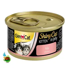 کنسرو بچه گربه جیم کت با طعم مرغ Gimcat shiny cat kitten in jelly with chicken وزن 70 گرم