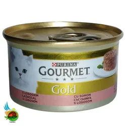 کنسرو گربه گورمت گلد با طعم ماهی سالمون Gourmet gold with salmon وزن 85 گرم