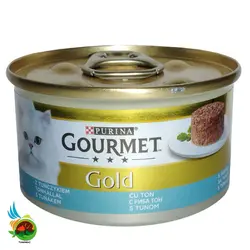 کنسرو گربه گورمت گلد با طعم ماهی تن Gourmet gold with tuna وزن 85 گرم