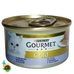 کنسرو گربه گورمت گلد با طعم گوشت گوساله Gourmet gold with kalb وزن 85 گرم