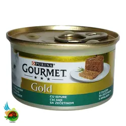 کنسرو گربه گورمت گلد با طعم گوشت خرگوش Gourmet gold with rabbit وزن 85 گرم