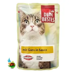پوچ گربه دین بستس با طعم گوشت غاز در سس مخصوص Dein bestes mit gans in sauce وزن 100 گرم