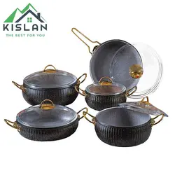 سرویس قابلمه خمره ای ۱۰ پارچه سلین Eviz رنگ مشکی | کیسلان