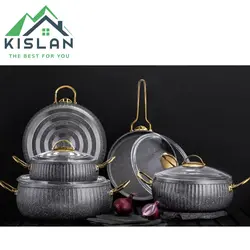 سرویس قابلمه 10 پارچه خمره ای اویز مدل سلین رنگ خاکستری | کیسلان