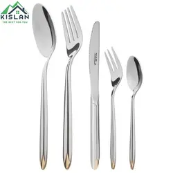 سرویس قاشق و چنگال 116 پارچه ناب استیل مدل پالرمو دورطلا | کیسلان
