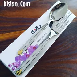سرویس قاشق و چنگال 46 پارچه ناب استیل مدل پالرمو دورطلا | کیسلان