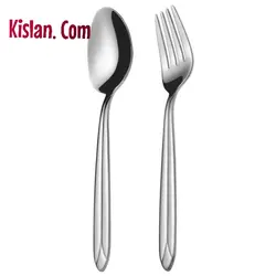 سرویس قاشق و چنگال 30 پارچه ناب استیل مدل پالرمو دورطلا | کیسلان