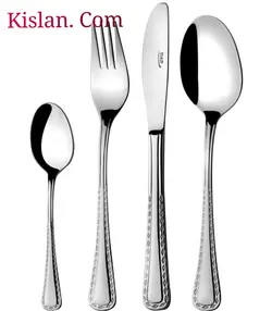 سرویس قاشق و چنگال 24 پارچه ناب استیل مدل برلین ساده | کیسلان