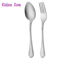سرویس قاشق و چنگال 46 پارچه ناب استیل مدل 2 | کیسلان