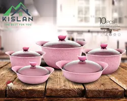 قابلمه 10 پارچه وایکینگ نیوگرانیت صورتی | کیسلان