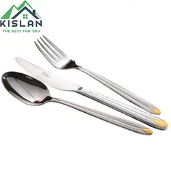 سرویس قاشق و چنگال 57 پارچه ناب استیل مدل پالرمو دورطلا | کیسلان