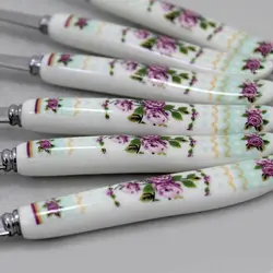سرویس چنگال دسته سرامیکی گلدار