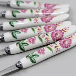 سرویس چنگال دسته سرامیکی گلدار