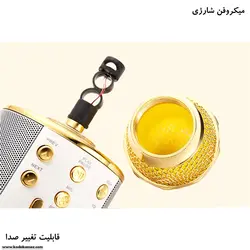 میکروفن شارژی اصل  (اسپیکر مدل ws-858 ) همراه با یک عدد باطری شارژی