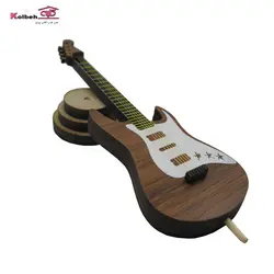 گیتار الکتریک ساز دکوری چوبی Wooden electric guitar decorative instrument