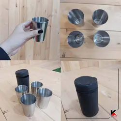 ست لیوان استیل کاور چرمی