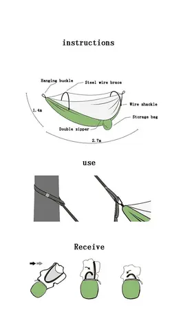 تخت آویز (ننو) شمعی دو نفره پشه بنددار اتومات