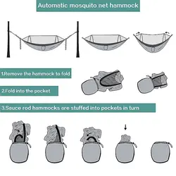 تخت آویز (ننو) شمعی دو نفره پشه بنددار اتومات