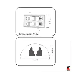 چادر دو پوش کمپینگ 2 نفره کایلاس مدل Zenith III Camping Tent 2P