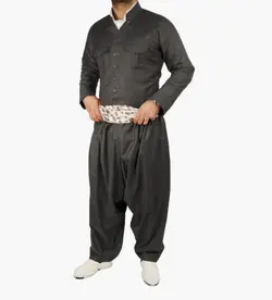 لباس کردی مردانه مدل مهابادی با شال کمر