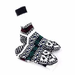 جوراب دست بافت کاموایی ساقدار کد 214 سایز 43-44