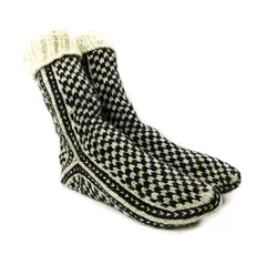 جوراب پشمی مردانه دستبافت سنتی کردستان سایز بزرگ کد 119