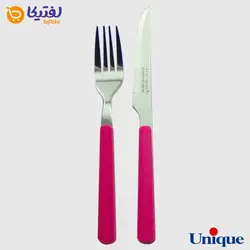 کارد و چنگال یونیک مدل گرند UN-5855 - سرخابی