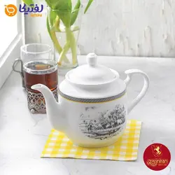 چینی زرین سرویس قوری استوانه 3 سایز طرح ویلیج