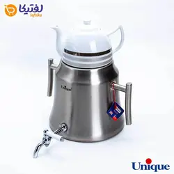 کتری استیل 5 لیتر و قوری چینی یونیک مدل UN-7204
