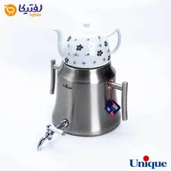 کتری استیل 5 لیتر و قوری چینی یونیک مدل UN-7204