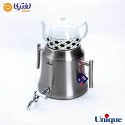 کتری استیل 5 لیتر و قوری چینی یونیک مدل UN-7204