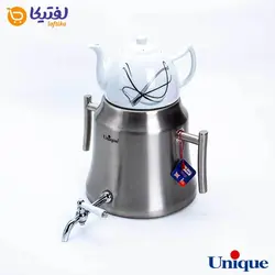 کتری استیل 5 لیتر و قوری چینی یونیک مدل UN-7204