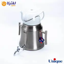 کتری استیل 5 لیتر و قوری چینی یونیک مدل UN-7204