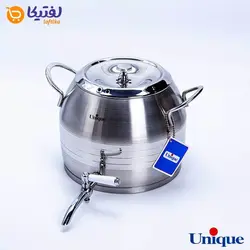 کتری استیل 5 لیتر و قوری چینی یونیک طرح ترک UN-7293