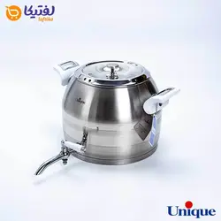 کتری استیل 5 لیتر و قوری چینی یونیک طرح ترک UN-7293