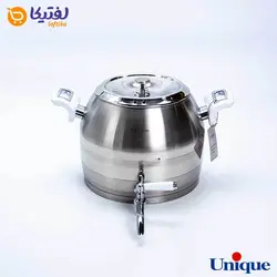 کتری استیل 5 لیتر و قوری چینی یونیک طرح ترک UN-7293