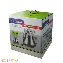 کتری استیل 5 لیتر و قوری چینی یونیک UN-7201